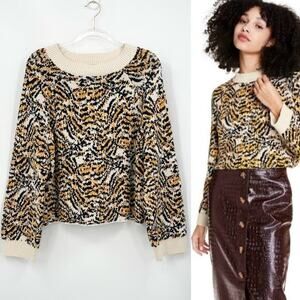 Rachel Comey X Target Abstract Animal Print Crewneck Sweater‎ Size Large